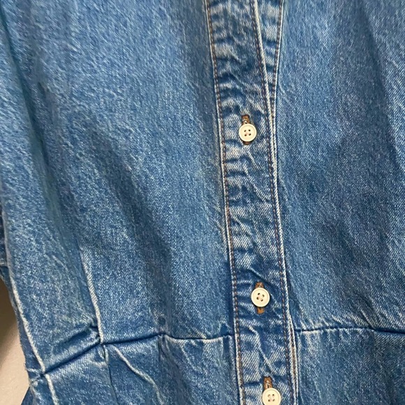 ASOS Denim Button Up Long Sleeve Dress Size 10P - Picture 7 of 11